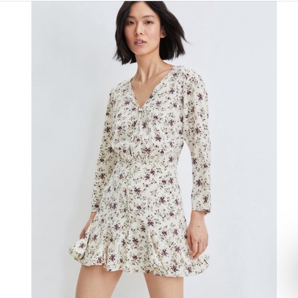 Veronica Beard Cream Floral Dress